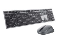 Dell Premier Multi-Device KM7321W - Tastatur- og mussett - trådløs - 2.4 GHz, Bluetooth 5.0 - QWERTY - Pan Nordic - titangrå - for Latitude 7320 Detachable; XPS 17 9710 KM7321WGY-NOR