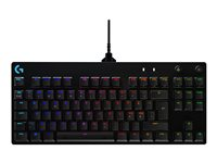 Logitech G Pro Mechanical Gaming Keyboard - Tastatur - bakgrunnsbelyst - USB - Pan Nordic - tastsvitsj: GX Blue Clicky - svart 920-009391