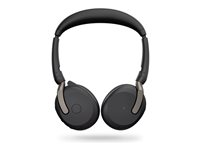 Jabra Evolve2 65 Flex UC Stereo - Hodesett - on-ear - Bluetooth - trådløs - aktiv støydemping - USB-C - svart - Optimert for UC 26699-989-899