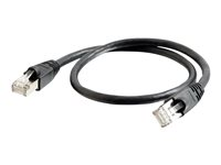 C2G Cat6a Booted Shielded (STP) Network Patch Cable - Koblingskabel - RJ-45 (hann) til RJ-45 (hann) - 1 m - STP - CAT 6a - formstøpt, uten hindringer, flertrådet - svart 89915