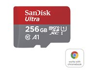 SanDisk Ultra - Flashminnekort (microSDXC til SD-adapter inkludert) - 256 GB - A1 / UHS Class 1 / Class10 - microSDXC UHS-I SDSQUAC-256G-GN6FA