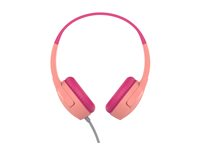 Belkin SoundForm Mini - Hodetelefoner med mikrofon - on-ear - kablet - 3,5 mm jakk - rosa AUD004BTPK