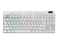 Logitech G PRO X TKL - Tastatur - bakgrunnsbelyst - trådløs - Bluetooth, 2.4 GHz - QWERTY - Nordisk (dansk/finsk/norsk/svensk) - tastsvitsj: Tactile - hvit 920-012146