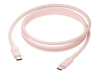dbramante1928 re-charge - USB-kabel - 24 pin USB-C (hann) til 24 pin USB-C (hann) - 1.5 m - flettet kabel, USB-C Power Delivery (60W) - rosa CB20CCPI7206