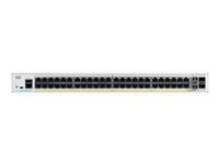 Cisco Catalyst 1000-48P-4X-L - Switch - Styrt - 24 x 10/100/1000 (PoE+) + 24 x 10/100/1000 + 4 x 10 Gigabit SFP+ (opplenke) - rackmonterbar - PoE+ (370 W) C1000-48P-4X-L