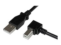 StarTech.com 2m USB 2.0 A to Right Angle B Cable Cord - 2 m USB Printer Cable - Right Angle USB B Cable - 1x USB A (M), 1x USB B (M) (USBAB2MR) - USB-kabel - USB-type B (hann) til USB (hann) - USB 2.0 - 2 m - 90°-kontakt - svart USBAB2MR