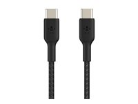 Belkin BoostCharge - USB-kabel - 24 pin USB-C (hann) til 24 pin USB-C (hann) - 1 m - svart CAB004BT1MBK