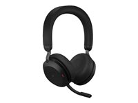 Jabra Evolve2 75 - Hodesett - on-ear - Bluetooth - trådløs - aktiv støydemping - USB-A - lydisolerende - svart - med ladestativ - Optimert for UC 27599-989-989