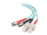 C2G SC-ST 10Gb 50/125 OM3 Duplex Multimode PVC Fiber Optic Cable (LSZH) - Nettverkskabel - ST flermodus (hann) til SC flermodus (hann) - 3 m - fiberoptisk - dupleks - 50 / 125 mikroner - OM3 - halogenfri - akvamarin 85524