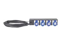 APC Basic Rack PDU - Strømfordelingslist (kan monteres i rack) - AC 230 V - inngang: fastkoplet - utgangskontakter: 4 (IEC 60309) - 2U - 19" - 8.5 m kabel - svart - for P/N: SCL400RMJ1U, SCL500RMI1UC, SCL500RMI1UNC, SMTL1000RMI2UC, SMTL750RMI2UC AP7586