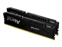 Kingston FURY Beast - DDR5 - sett - 32 GB: 2 x 16 GB - DIMM 288-pin - 6400 MHz / PC5-51200 - CL32 - 1.4 V - ikke-bufret - on-die ECC - svart KF564C32BBK2-32