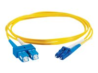 C2G LC-SC 9/125 OS1 Duplex Singlemode PVC Fiber Optic Cable (LSZH) - Koblingskabel - SC-enkeltmodus (hann) til LC-enkeltmodus (hann) - 5 m - 5 m - fiberoptisk - dupleks - 9 / 125 micron - OS1 - halogenfri - gul 85589