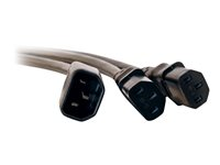 C2G 16 AWG 1-to-2 Power Cord Splitter - Strømsplitter - IEC 60320 C14 til power IEC 60320 C13 - 1.8 m - formstøpt - svart 80631