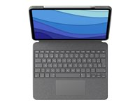 Logitech Combo Touch - Tastatur og folioveske - med styrepute - bakgrunnsbelyst - Apple Smart connector - QWERTY - Spansk - Oxford-grå - for Apple 11-inch iPad Pro (1. generasjon, 2. generasjon, 3. generasjon) 920-010145