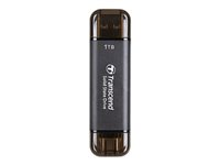 Transcend ESD310C - SSD - 512 GB - ekstern (bærbar) - USB 3.2 Gen 2x1 (USB-C kontakt) - svart TS512GESD310C