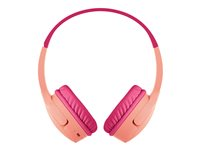 Belkin SoundForm Mini - Hodetelefoner med mikrofon - on-ear - kablet - 3,5 mm jakk - rosa AUD004BTPK