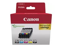 Canon PGI-570/CLI-571 PGBK/BK/C/M/Y Multi Pack - 5-pack - svart, gul, cyan, magenta, pigmentert svart - original - boks - blekkbeholder - for PIXMA TS5051, TS5053, TS5055, TS6050, TS6051, TS6052, TS8051, TS8052, TS9050, TS9055 0372C006