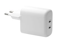 dbramante1928 re-charge - Strømadapter - 25 watt - 2 utgangskontakter (24 pin USB-C) - hvit - Europa CH25EUWH7096