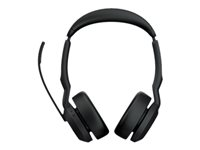 Jabra Evolve2 55 UC Stereo - Hodesett - on-ear - Bluetooth - trådløs - aktiv støydemping - USB-C - svart - med ladestativ - Zoom Certified, Cisco Webex Certified, Optimized for Microsoft Teams, Alcatel-Lucent Certified, Avaya Certified, Unify Certified, MFi Certified, Amazon Chime Certified 25599-989-889