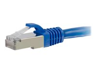 C2G Cat6a Booted Shielded (STP) Network Patch Cable - Koblingskabel - RJ-45 (hann) til RJ-45 (hann) - 30 m - STP - CAT 6a - formstøpt, uten hindringer, flertrådet - blå 89930