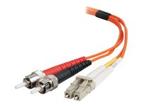 C2G LC-ST 50/125 OM2 Duplex Multimode PVC Fiber Optic Cable (LSZH) - Nettverkskabel - ST flermodus (hann) til LC multimodus (hann) - 2 m - fiberoptisk - dupleks - 50 / 125 mikroner - OM2 - halogenfri - oransje 85493