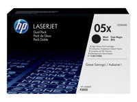 HP 05X - 2-pack - Høy ytelse - svart - original - LaserJet - tonerpatron (CE505XD) - for LaserJet P2055, P2055d, P2055dn, P2055x CE505XD