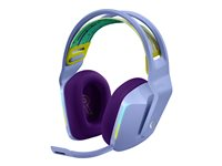 Logitech G G733 LIGHTSPEED Wireless RGB Gaming Headset - Hodesett - full størrelse - 2,4 GHz - trådløs - lilla 981-000890