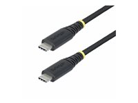 StarTech.com 1m USB-C Charging Cable, 240W, Silicone Jacket w/Braid - USB-kabel - 24 pin USB-C (hann) til 24 pin USB-C (hann) - USB 2.0 - 48 V - 5 A - 1 m - USB Power Delivery (240 W), utvidet effektområde (EPR) - svart S2CEPR1M-USB-CABLE