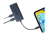 Transcend 6-in-1 USB Type-C Hub HUB5C - Hub - 2 x USB 3.1 Gen 1 + 1 x USB 3.1 Gen 2 + 1 x USB-C (strømlevering) - stasjonær TS-HUB5C