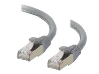 C2G Cat6a Booted Shielded (STP) Network Patch Cable - Koblingskabel - RJ-45 (hann) til RJ-45 (hann) - 1.5 m - STP - CAT 6a - formstøpt, uten hindringer, flertrådet - grå 89902