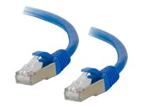 C2G Cat6a Booted Shielded (STP) Network Patch Cable - Koblingskabel - RJ-45 (hann) til RJ-45 (hann) - 1.5 m - STP - CAT 6a - formstøpt, uten hindringer, flertrådet - blå 89909