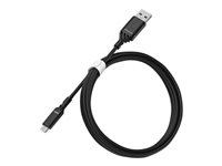 OtterBox Standard - USB-kabel - Micro-USB type B (hann) til USB (hann) - USB 2.0 - 3 A - 1 m - svart 78-52532