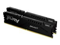 Kingston FURY Beast - DDR5 - sett - 64 GB: 2 x 32 GB - DIMM 288-pin - 5200 MHz / PC5-41600 - CL36 - 1.25 V - ikke-bufret - on-die ECC - svart KF552C36BBEK2-64