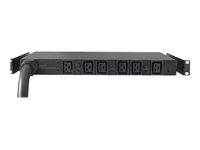 APC Basic Rack PDU - Strømfordelerenhet (kan monteres i rack) - AC 400 V - 22 kW - 3-faset - inngang: IEC 60309 - utgangskontakter: 6 (IEC 60320 C19) - 2.44 m kabel - svart - for P/N: SCL400RMJ1U, SCL500RMI1UC, SCL500RMI1UNC, SMTL1000RMI2UC, SMTL750RMI2UC AP7526