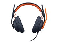 Logitech Zone Learn On-Ear Wired Headset for Learners, USB-A - Hodetelefoner med mikrofon - on-ear - erstatning - kablet - USB-C 981-001367