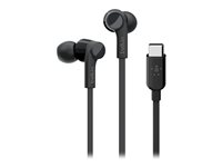 Belkin ROCKSTAR - Ørepropper med mikrofon - i øret - kablet - USB-C - lydisolerende - svart G3H0002BTBLK