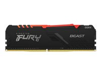 Kingston FURY Beast RGB - DDR4 - modul - 8 GB - DIMM 288-pin - 3733 MHz / PC4-29800 - CL19 - 1.35 V - ikke-bufret - ikke-ECC - svart KF437C19BBA/8