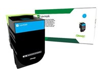 Lexmark 702C - Cyan - original - tonerpatron LCCP, LRP - for Lexmark CS310dn, CS310n, CS410dn, CS410dtn, CS410n, CS510de, CS510dte 70C20C0