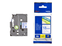 Brother TZe-243 - Standardklebemiddel - blått på hvitt - Rull (1,8 cm x 8 m) 1 kassett(er) laminert teip - for Brother PT-D600; P-Touch PT-D450, D800, E550, P900, P950; P-Touch Cube Plus PT-P710 TZE243