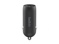 Belkin BoostCharge - Bilstrømadapter - 20 watt - Fast Charge, PD (24 pin USB-C) - svart CCA003BTBK