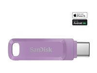 SanDisk Ultra Dual Drive Go - USB-flashstasjon - 256 GB - USB 3.2 Gen 1 / USB-C - lavendel SDDDC3-256G-G46L