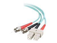 C2G SC-ST 10Gb 50/125 OM3 Duplex Multimode PVC Fiber Optic Cable (LSZH) - Nettverkskabel - ST flermodus (hann) til SC flermodus (hann) - 5 m - fiberoptisk - dupleks - 50 / 125 mikroner - OM3 - halogenfri - akvamarin 85525