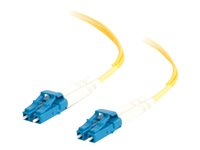 C2G LC-LC 9/125 OS1 Duplex Singlemode PVC Fiber Optic Cable (LSZH) - Koblingskabel - LC-enkeltmodus (hann) til LC-enkeltmodus (hann) - 7 m - fiberoptisk - dupleks - 9 / 125 micron - OS1 - halogenfri - gul 85608