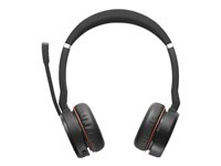 Jabra Evolve 75 SE UC Stereo - Hodesett - on-ear - Bluetooth - trådløs - aktiv støydemping - USB - med ladestativ - Zoom Certified - for LINK 380a MS 7599-848-199