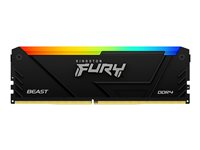 Kingston FURY Beast RGB - DDR4 - modul - 32 GB - DIMM 288-pin - 2666 MHz - CL16 - 1.2 V - ikke-bufret - on-die ECC - svart KF426C16BB2A/32