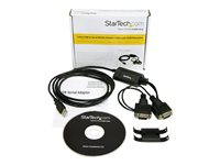 StarTech.com USB to Serial Adapter - 2 Port - COM Port Retention - FTDI - USB to RS232 Adapter Cable - USB to Serial Converter (ICUSB2322F) - Seriell adapter - USB - RS-232 x 2 - svart ICUSB2322F