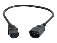 C2G Computer Power Cord Extension - Strømforlengelseskabel - power IEC 60320 C13 til IEC 60320 C14 - AC 250 V - 0.5 m 88501