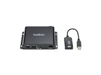 Belkin - KVM / lydutvider - mottaker - HDMI, DisplayPort - over fiberoptikk - USB - 6 porter - opp til 300 m - TAA-samsvar F1DN-KVM-EXRFI