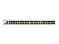 Cisco Catalyst 1300-48P-4G - Switch - L3 - Styrt - 48 x 10/100/1000 (PoE+) + 4 x Gigabit SFP - rackmonterbar - PoE+ (375 W) C1300-48P-4G