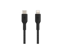 Belkin BoostCharge - Lightning-kabel - 24 pin USB-C hann til Lightning hann - 1 m - svart - USB Power Delivery (18 W) CAA004BT1MBK